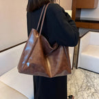 Bolso Tote de Mujer de Gran Capacidad - Cuero Suave de Hombro Retro 2026