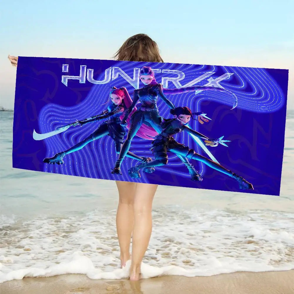 Serviette de Plage Kpop Anime Colorée Microfibre - Séchage Rapide Anti-Sable Yoga Spa Gym