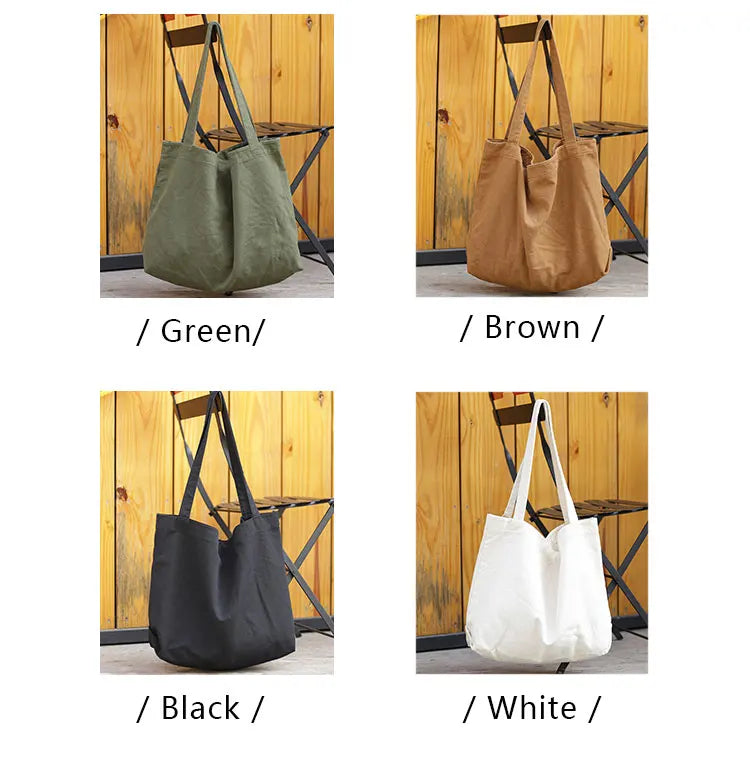 Sac de Plage Tote Canvas Minimaliste Grande Capacité — Couleur Unie FuturaTrend