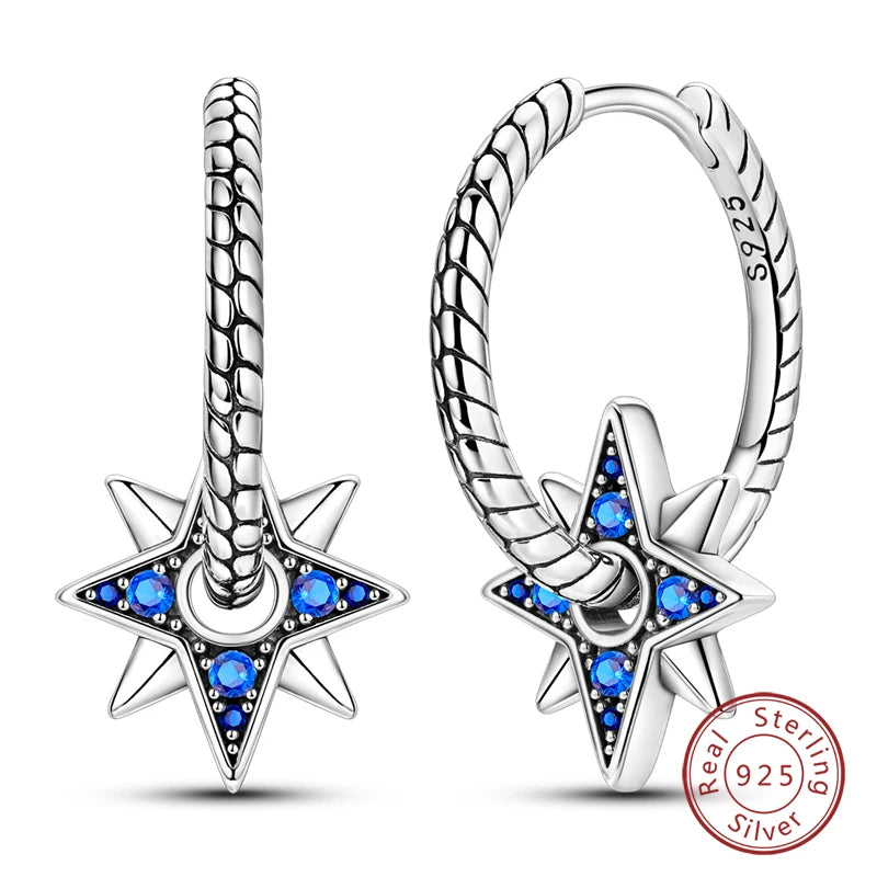 Boucles d'Oreilles Créoles Argent 925 Cristal - Design Élégant Femme