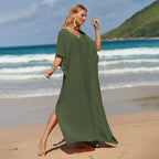 Robe de Plage Longue Cover Up - Paréo Kaftan Maxi Oversize Été