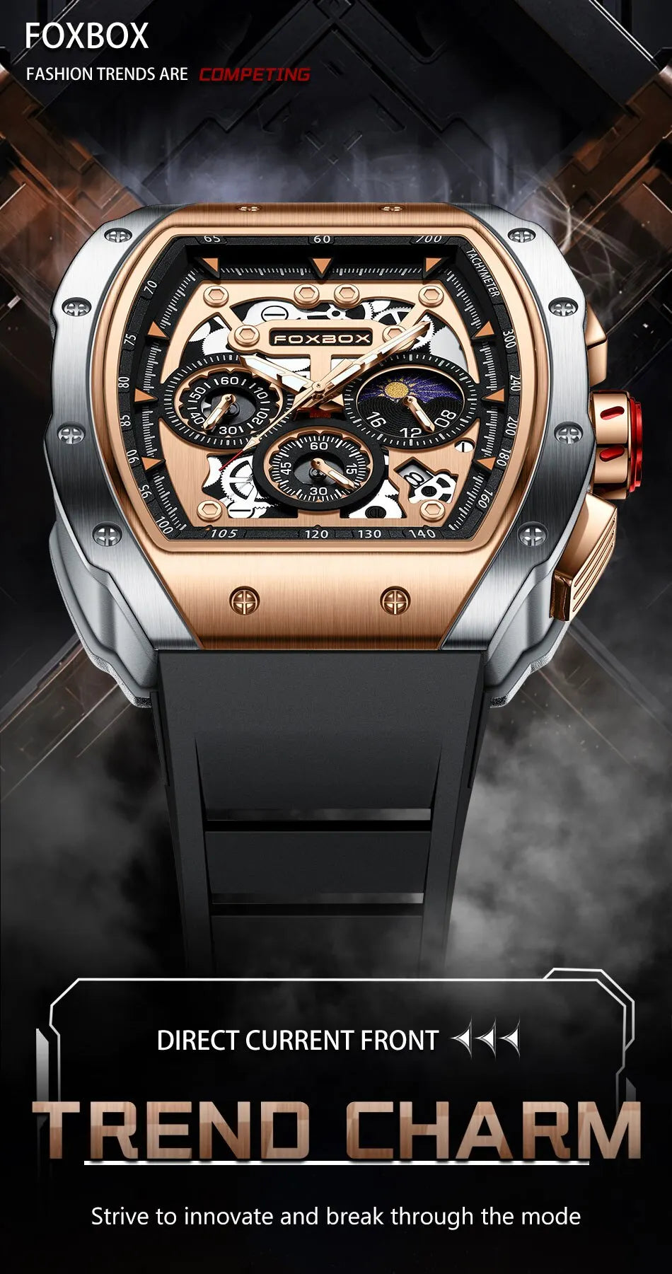 Montre Homme Sport Chronographe Waterproof — Quartz Multifonction 3ATM