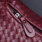 Sac Hobo Femme Cuir PU Tressé Marron Foncé — Grand Sac Épaule Bohème 47x32 cm