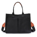 Sac Cabas Toile Femme Noir — Cartable Tote Bag Grande Capacité 34x25x17 cm