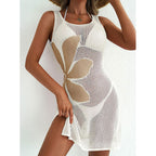 Robe Cover-Up Crochet Tricotée Jacquard Anti-UV — Robe de Plage Femme Été 2026
