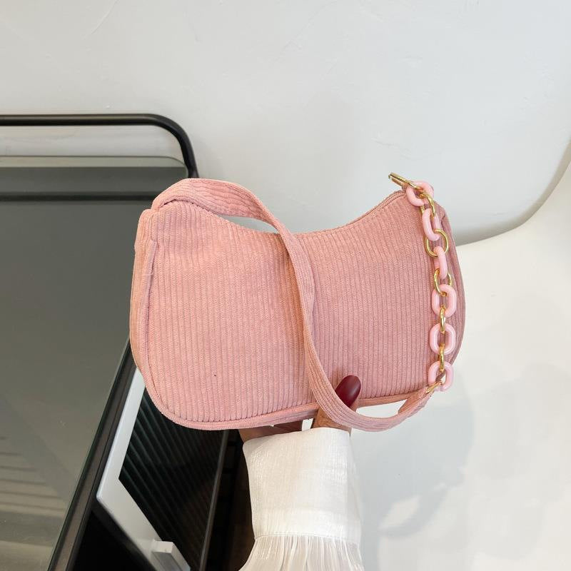 Sac Tissu Velours Côtelé Artistique Minimaliste — Luxury FuturaTrend