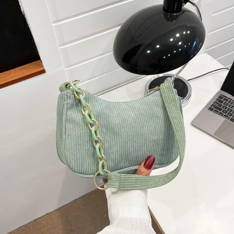 Sac Tissu Velours Côtelé Artistique Minimaliste — Luxury FuturaTrend