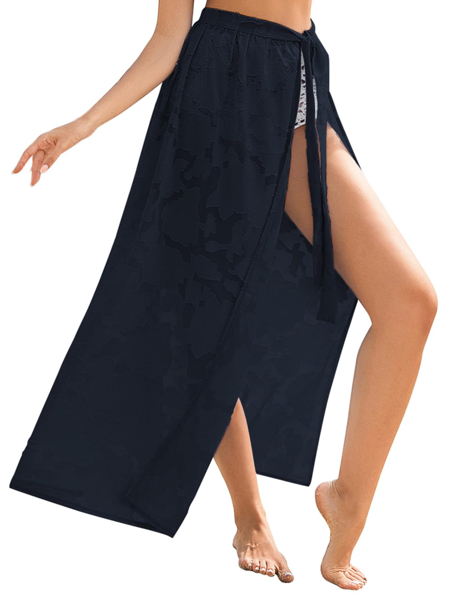 Floral Sheer Sarong Skirt — Women's Summer 2026 Swimsuit Cover-Up