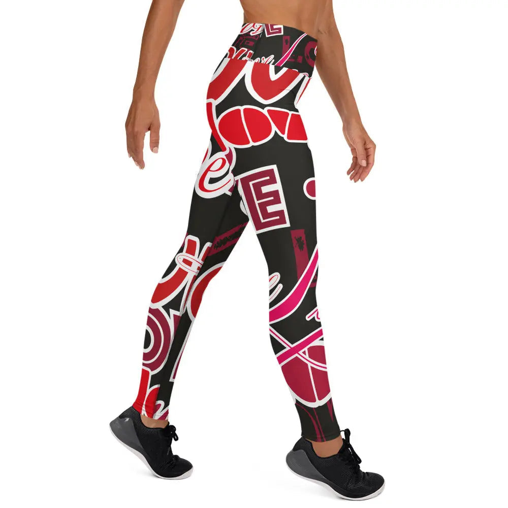 Legging Yoga Femme Imprimé All-Over – Confort & Flexibilité, Taille Haute – Modèle 3