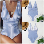 European Style Sexy Striped One-Piece Bikini — Women's Summer Swimsuit 2026
