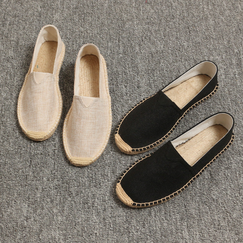 Espadrilles Homme Lin Été - Chaussures Artisanales Semelle Toile