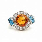 Bague citrine fond blanc