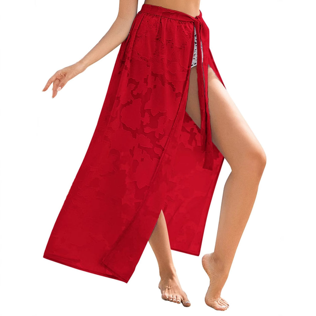 Floral Sheer Sarong Skirt — Women's Summer 2026 Swimsuit Cover-Up