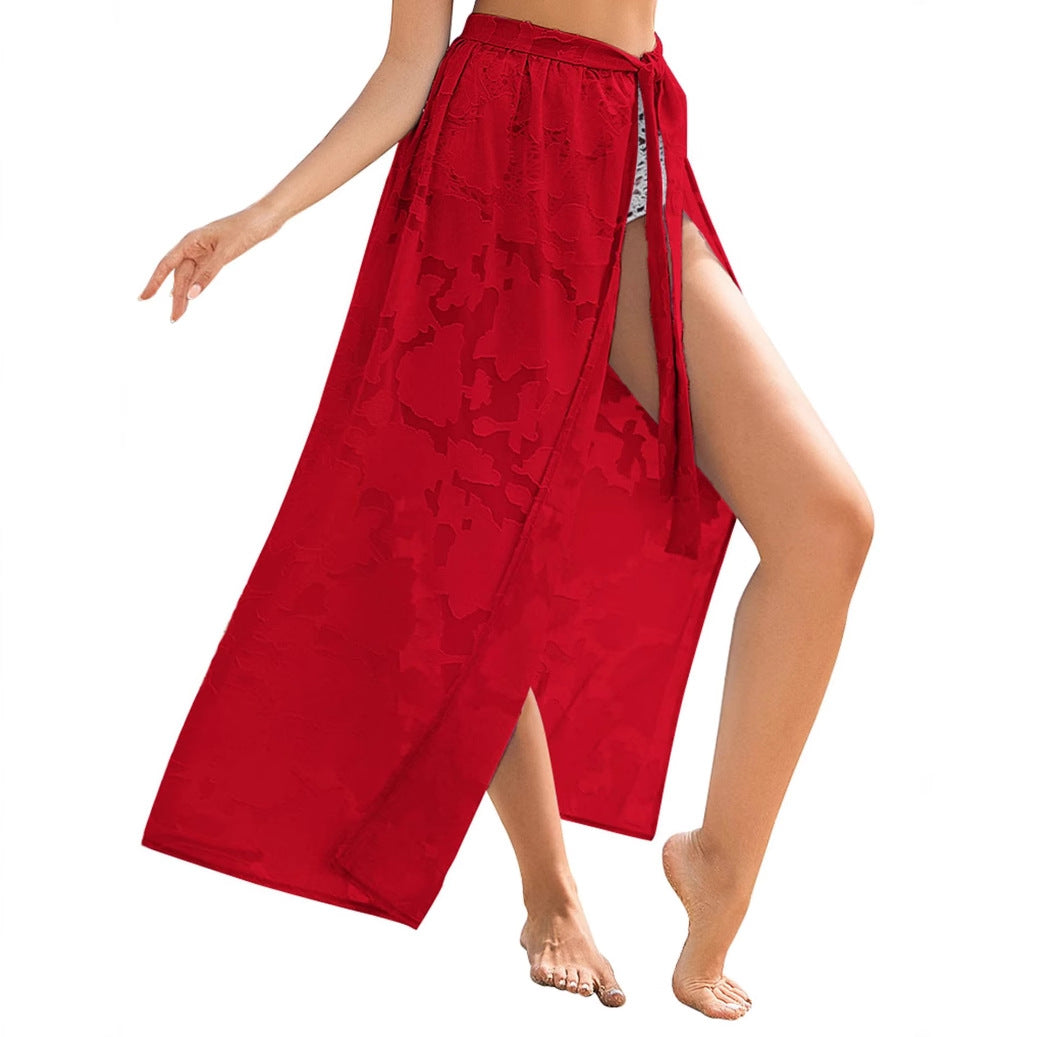 Floral Sheer Sarong Skirt — Women's Summer 2026 Swimsuit Cover-Up