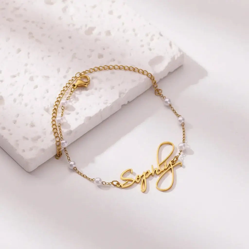 custom name pearl bracelet for women Pearl Customized Bracelet-2