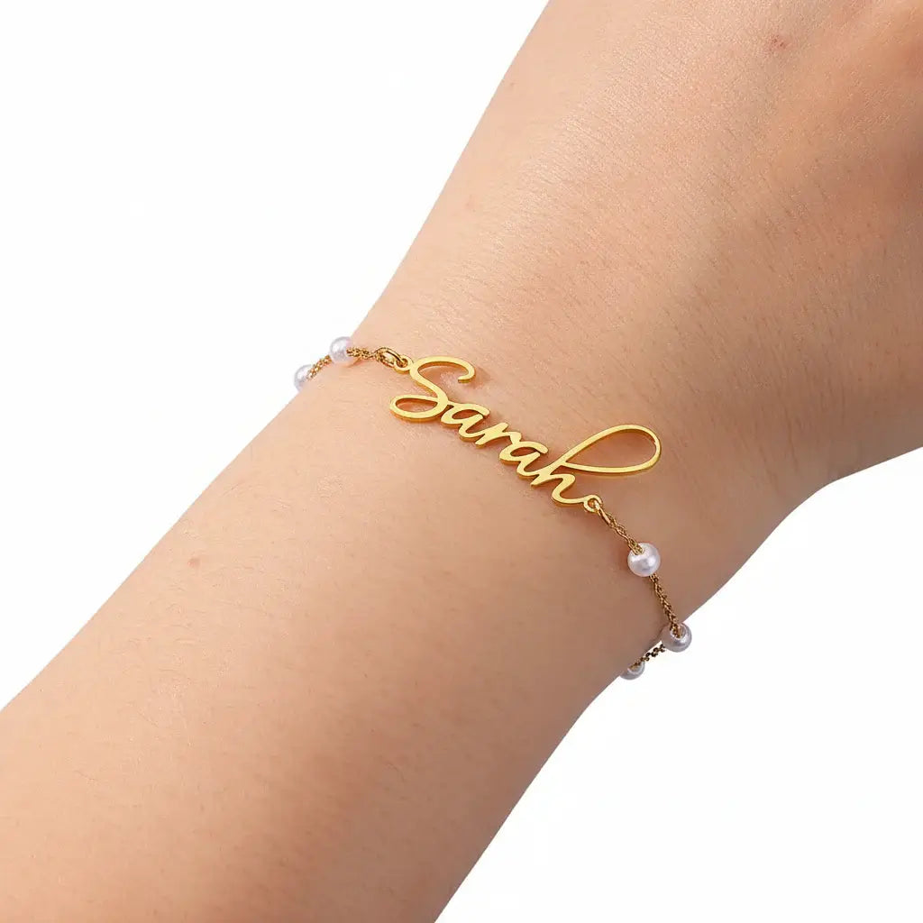 custom name pearl bracelet for women Pearl Customized Bracelet-3