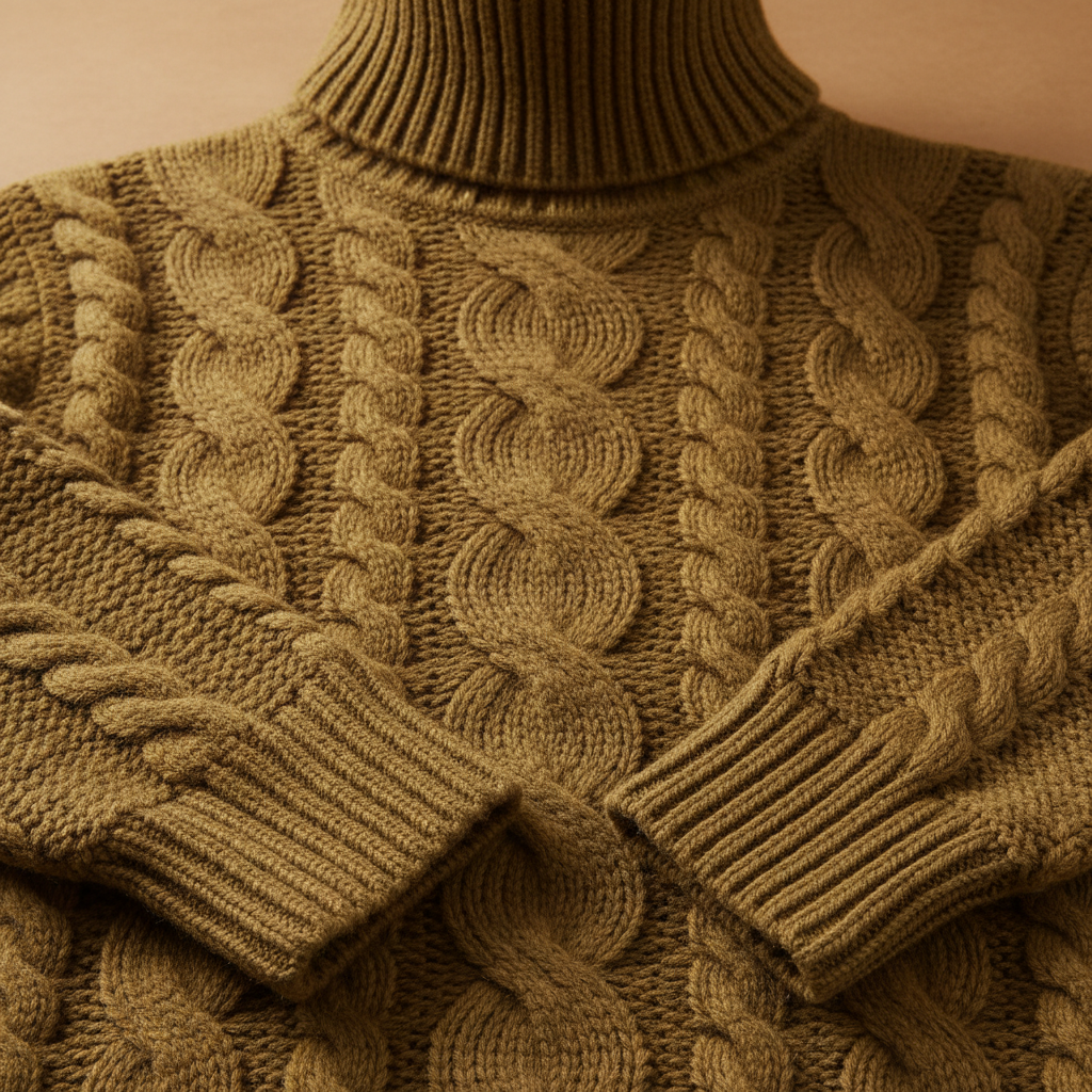 Détail cable knit kaki