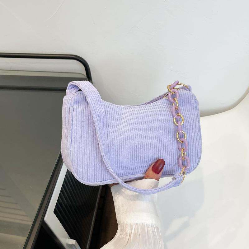 Sac Tissu Velours Côtelé Artistique Minimaliste — Luxury FuturaTrend