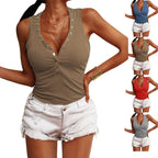 Top Gilet Boutoné Côtelé Femme - Style Vest