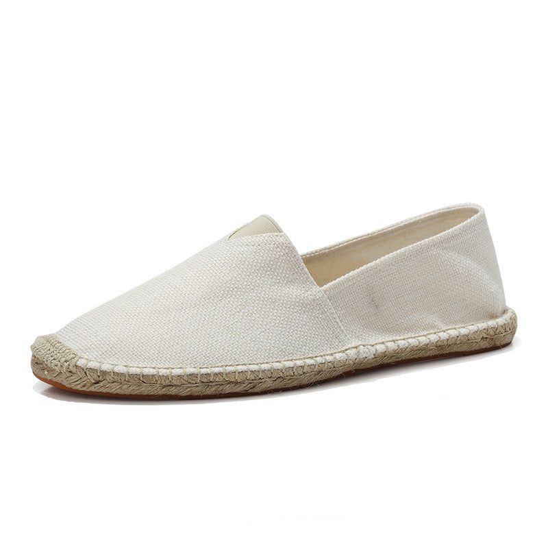 Men's Linen Espadrilles for Summer - Handmade Shoes with Canvas Sole