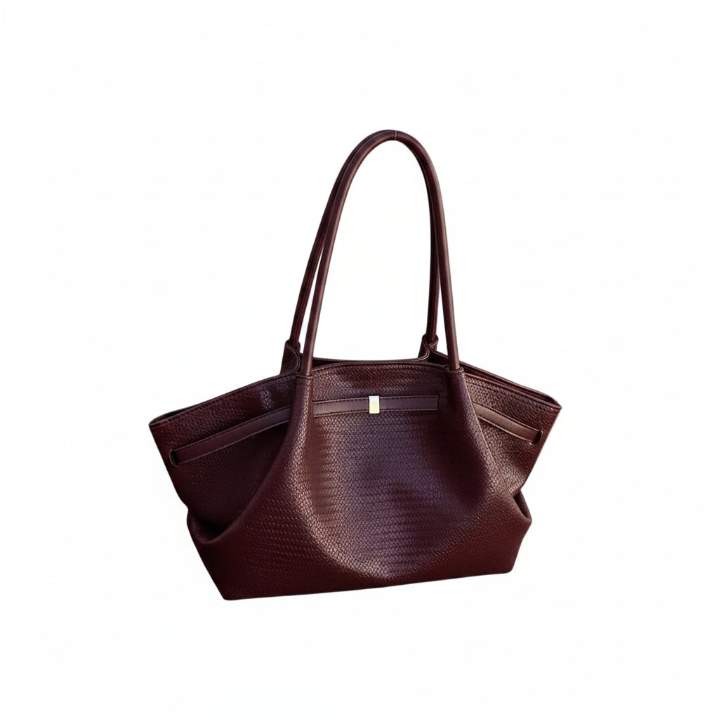 Sac Cabas Femme Tressé Vintage — Grand Sac Fourre-Tout Cuir PU Élégant