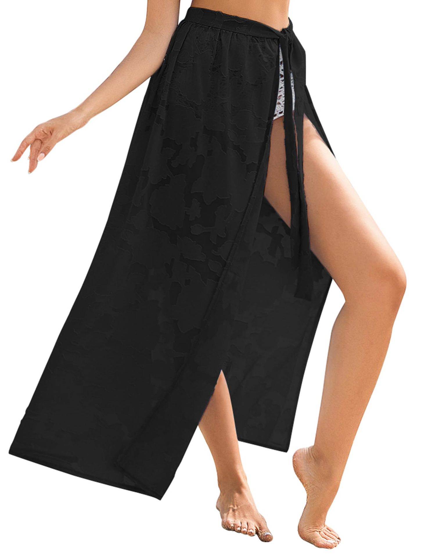 Floral Sheer Sarong Skirt — Women's Summer 2026 Swimsuit Cover-Up