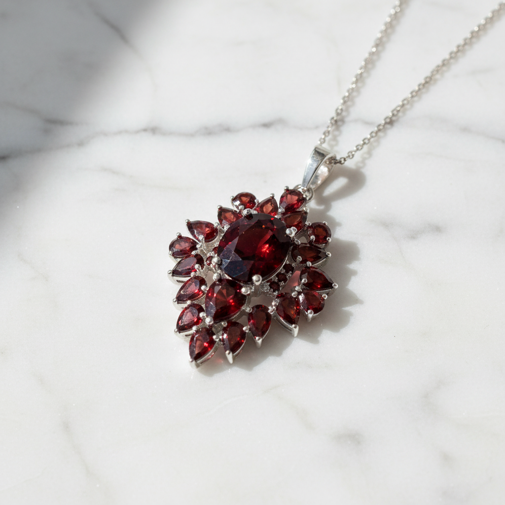Grenat floral marbre