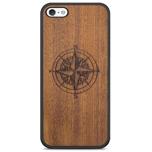 Coque iPhone Bois Compass - Protection Premium Écologique Gravée