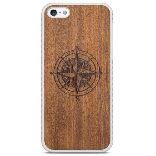 Coque iPhone Bois Compass - Protection Premium Écologique Gravée
