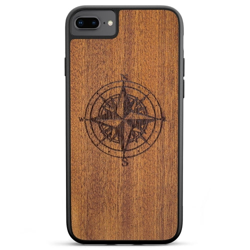 Coque iPhone Bois Compass - Protection Premium Écologique Gravée