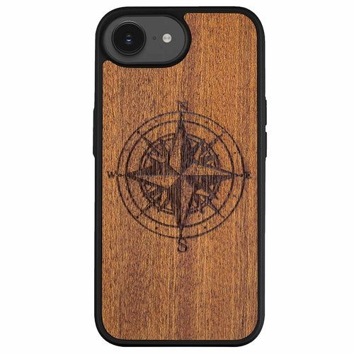 Coque iPhone Bois Compass - Protection Premium Écologique Gravée