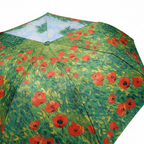Gros plan impression coquelicots rouges Monet sur le parapluie