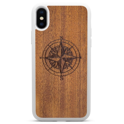 Coque iPhone Bois Compass - Protection Premium Écologique Gravée