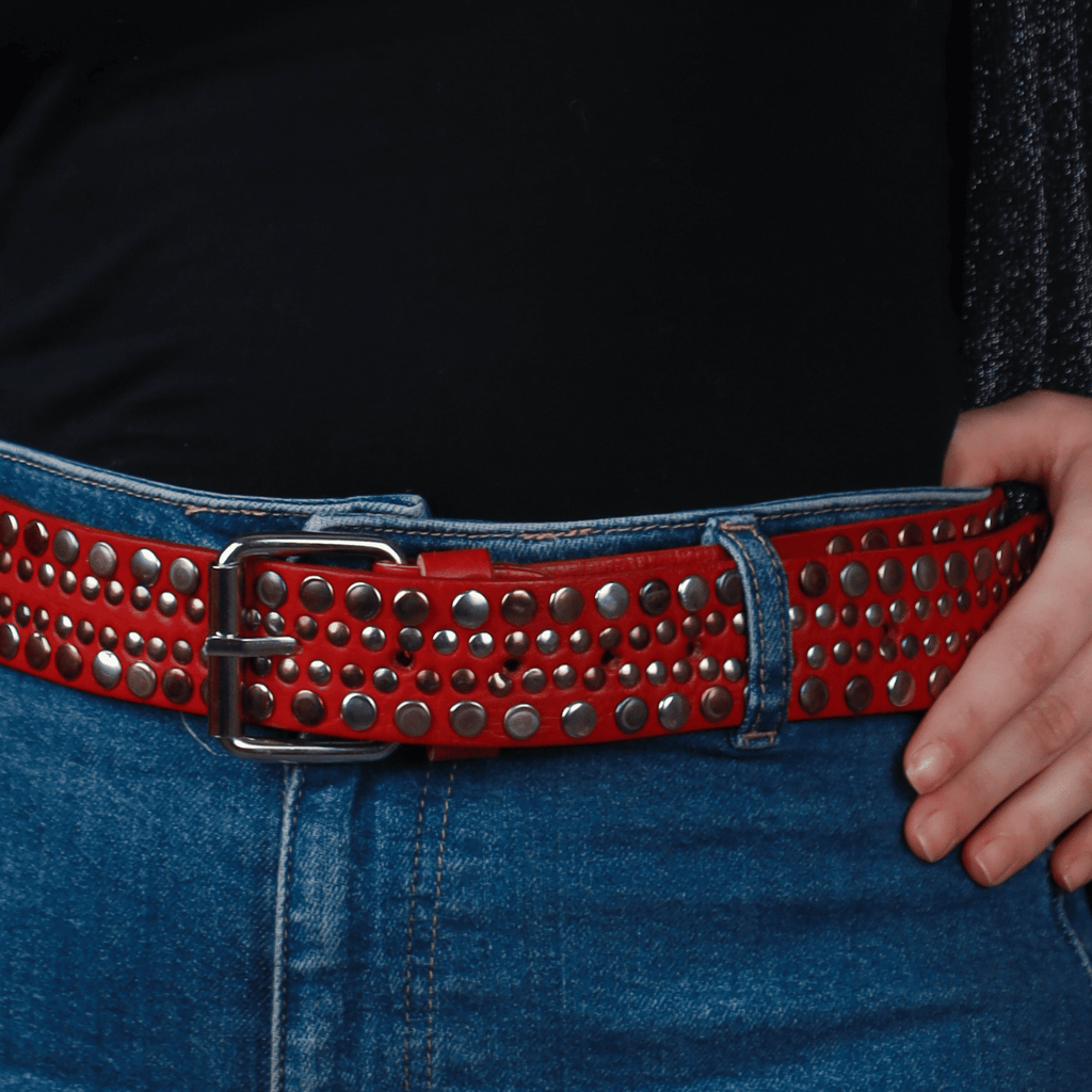 Leather Belt Roses-0