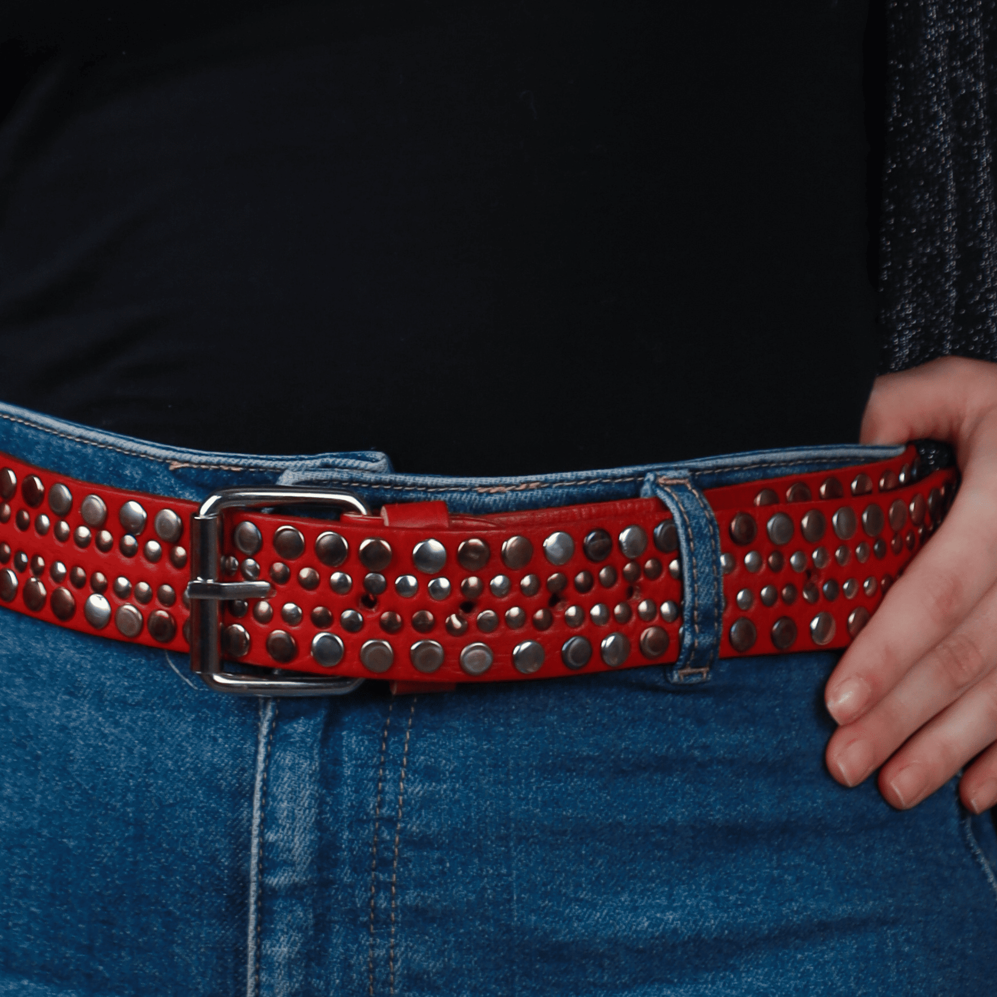 Leather Belt Roses-0