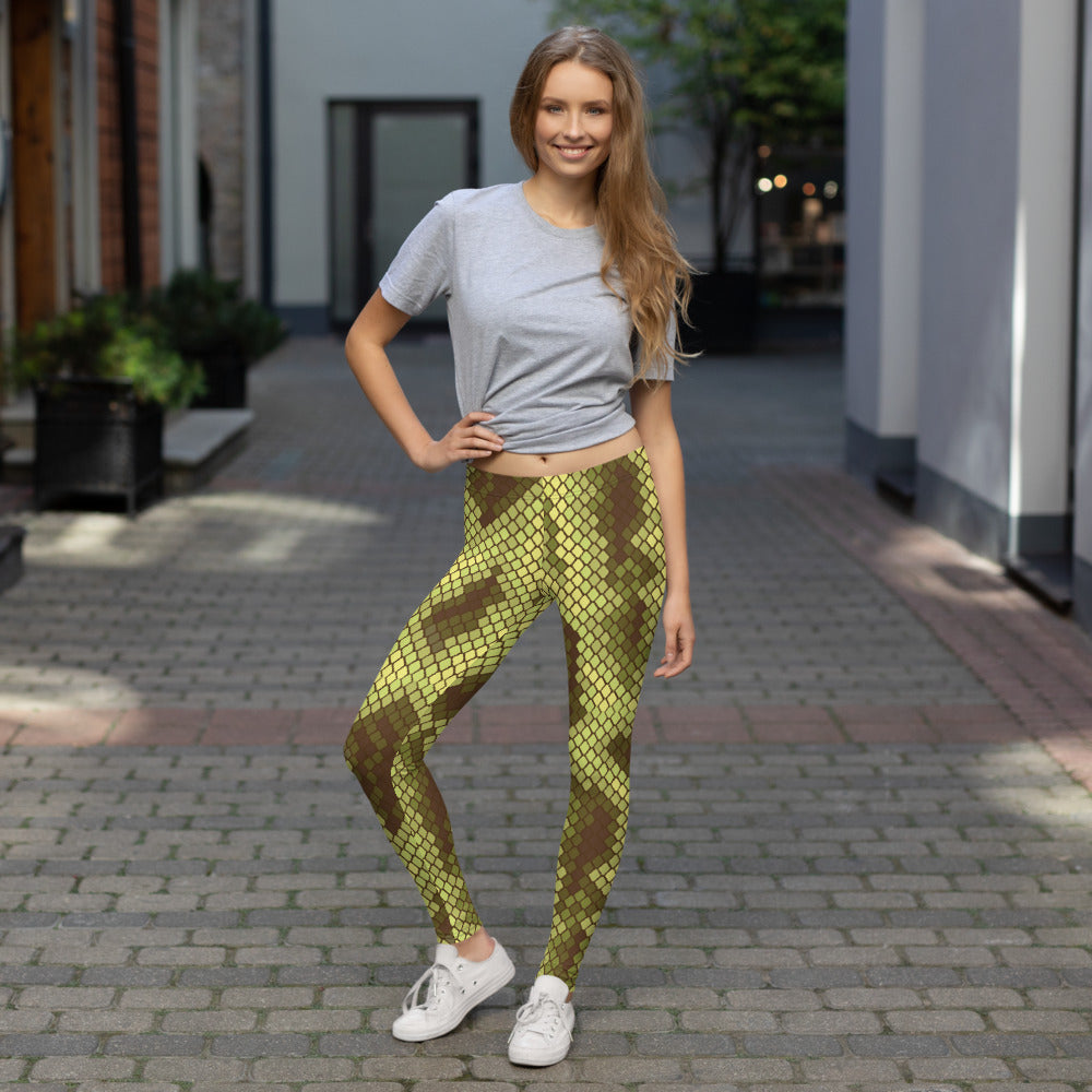 Legging Femme Imprimé Peau de Serpent – Stretch 4 Directions, Style Audacieux