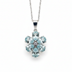 Pendentif aigue-marine fond blanc