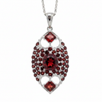 Pendentif grenat fond blanc