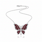 Pendentif papillon grenat