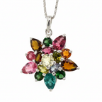 Pendentif tourmaline fond blanc