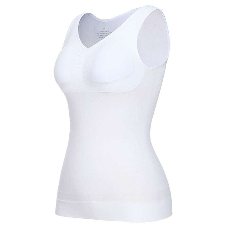Top Sans Manches Femme avec Brassière Intégrée Amovible – Camisole Casual Confort S à XXL