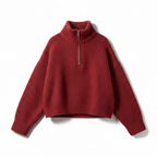 Pull rouge fond blanc