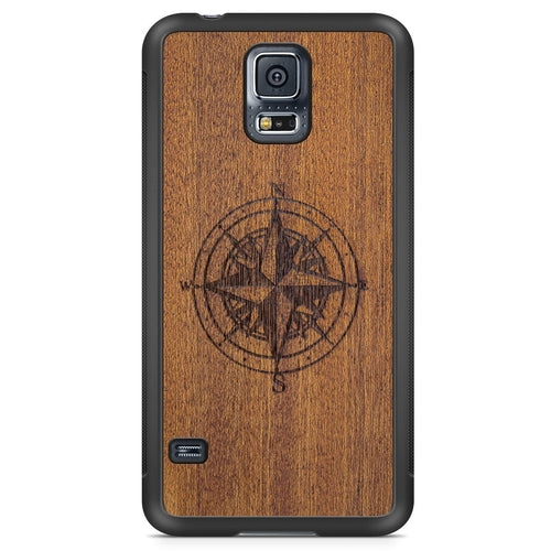 Coque iPhone Bois Compass - Protection Premium Écologique Gravée