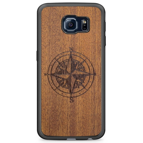 Coque iPhone Bois Compass - Protection Premium Écologique Gravée