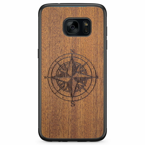 Coque iPhone Bois Compass - Protection Premium Écologique Gravée