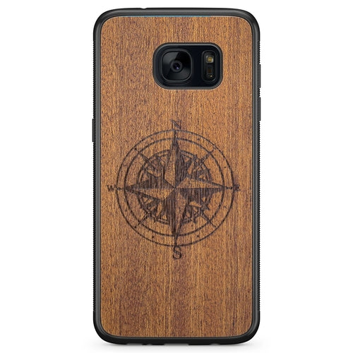Coque iPhone Bois Compass - Protection Premium Écologique Gravée