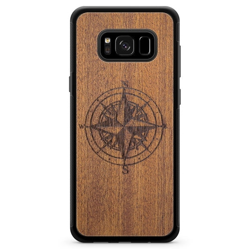 Coque iPhone Bois Compass - Protection Premium Écologique Gravée