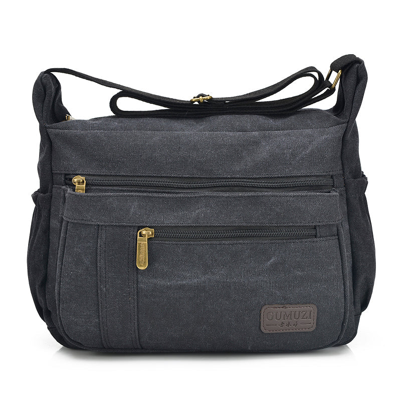 Sac Bandoulière Femme Toile — Sac Messenger Crossbody Multipoches 33x24x16 cm