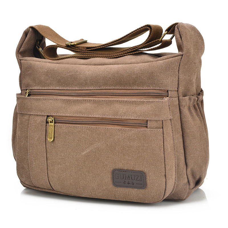 Sac Bandoulière Femme Toile — Sac Messenger Crossbody Multipoches 33x24x16 cm