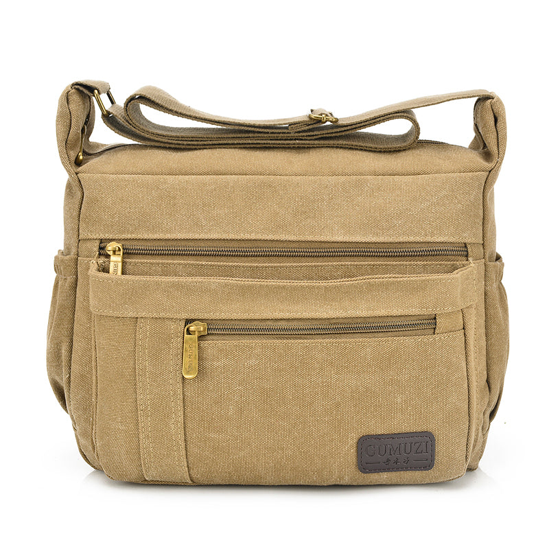 Sac Bandoulière Femme Toile — Sac Messenger Crossbody Multipoches 33x24x16 cm
